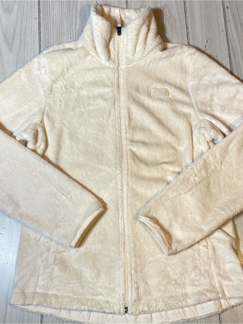 The North Face Full Zip Fuzzy Fleece Jacket Women's Medium Cream White Osito
